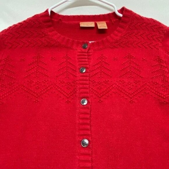 Vintage Northcrest Classic Cardigan Sweater Women's Large 14-16 Red Holiday GUC - Picture 10 of 10